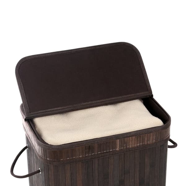 Brun bambu tvättkorg - L40 cm
