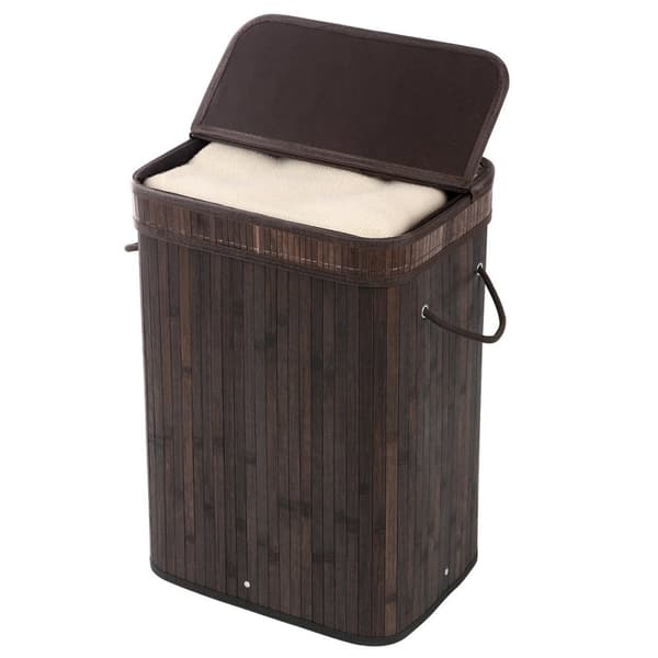 Brun bambu tvättkorg - L40 cm