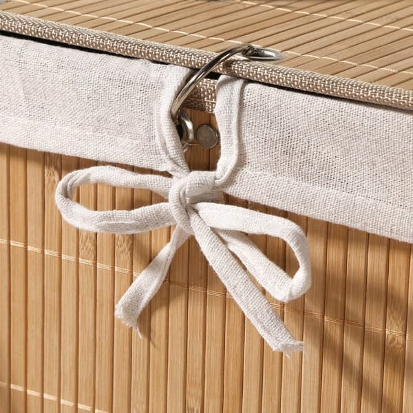 Hörntvättkorg i bambu - H60 cm