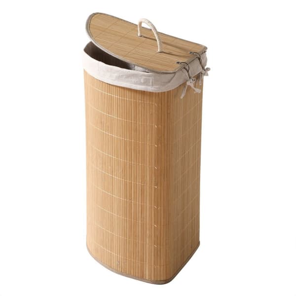 Hörntvättkorg i bambu - H60 cm