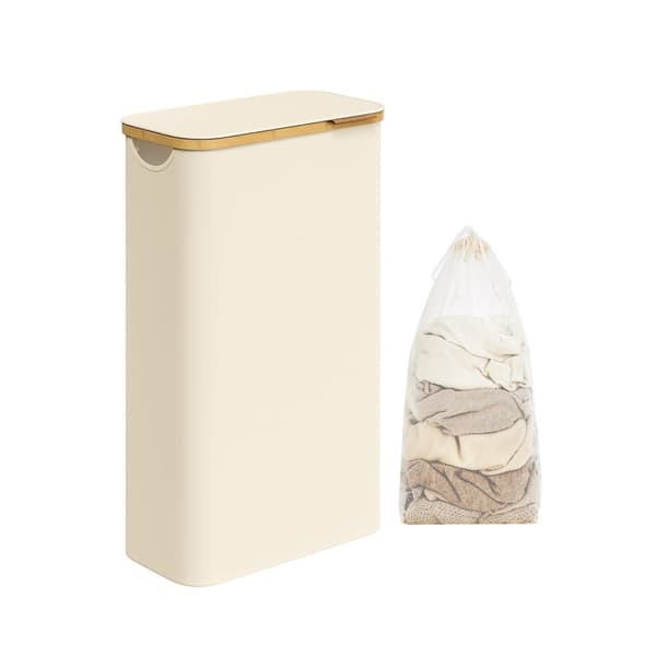 Rootz Vasketøjskurv - Kurv - Tøjspand - 60 liters kapacitet - Hvidt låg - 48cm x 38cm x 52cm