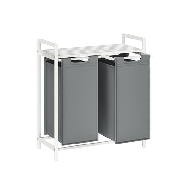 Tøjvaskkurv - 2 x 46 l - med bord - 73 x 33 x 72 cm
