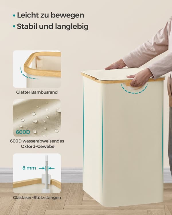 Tøjvaskkurv - med låg - 150 liter