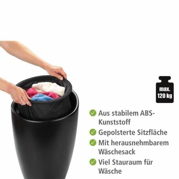 Candy 2-i-1 badrumstvättkorg Pall, tvättkorg och badrumspall, 20L kapacitet, BPA-fri plast, Ø