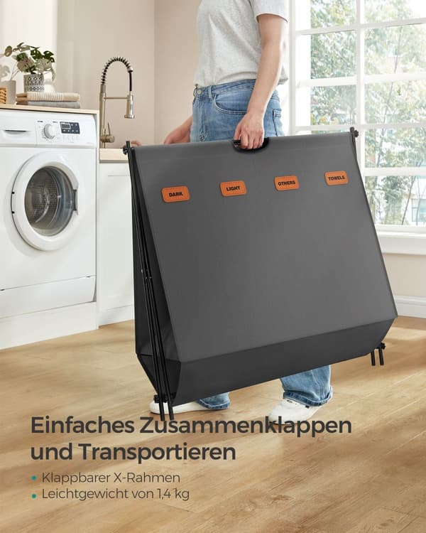 Vaskeri Kurv 155 liter med 4 kurser, Leigrijs