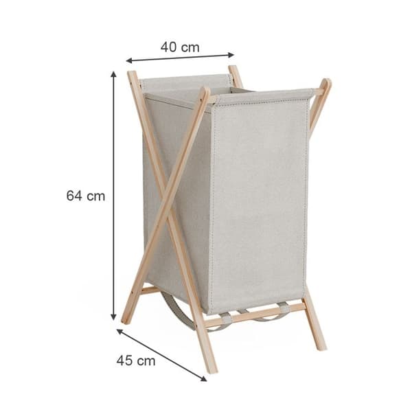 Bruno tvättkorg, 40x64cm, Beige, Trä, Vicco