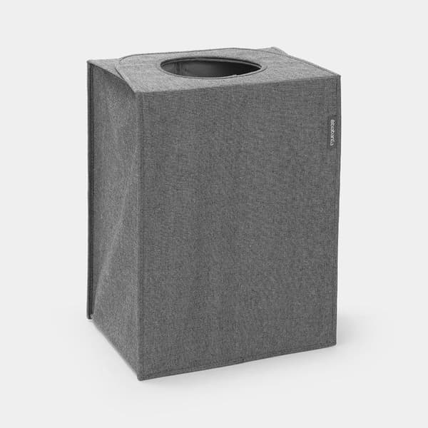 Brabantia 120381 rektangulär tvättpåse - 55 L - Svart - Quick Drop öppnings- och fällbara handtag