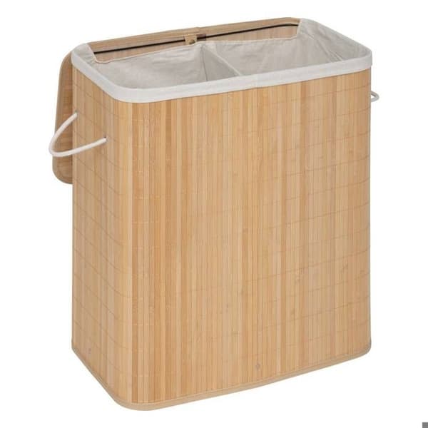 5five - tvättkorg 100l dubbel bambu