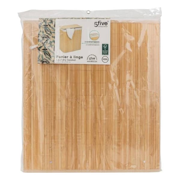 5five - tvättkorg 100l dubbel bambu