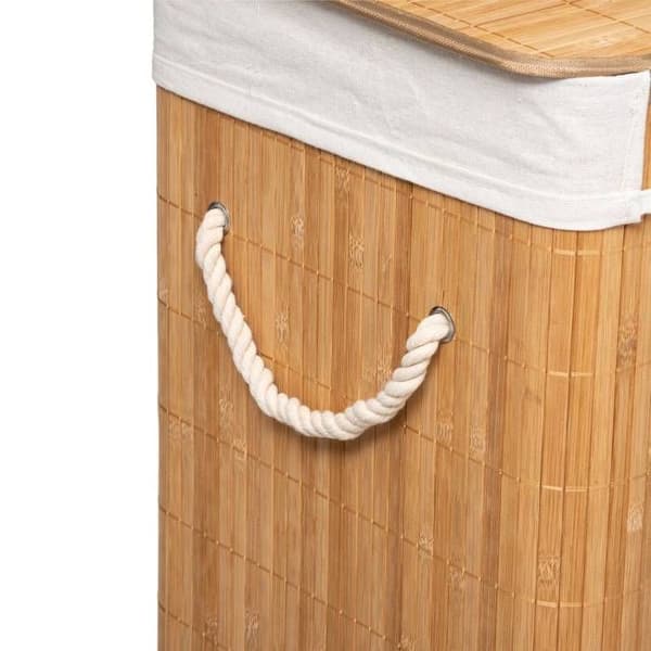 5five - 60l svart bambu tvättkorg