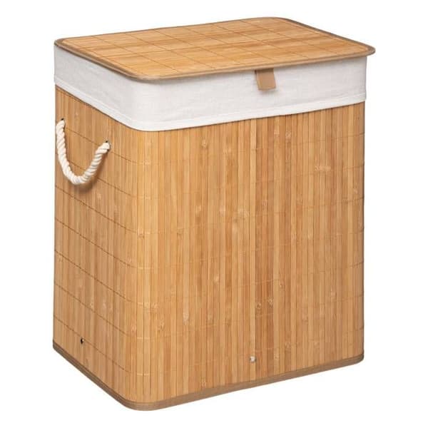 5five - 60l svart bambu tvättkorg