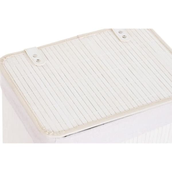 set med bambuvita polyesterkorgar (40 x 30 x 46 cm)