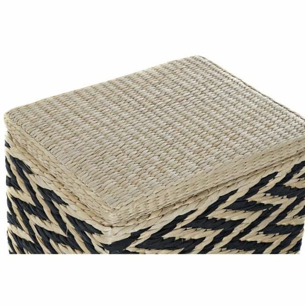 tvättkorg naturlig svart polyester kolonialfiber (43 x 32 x 50,5 cm)