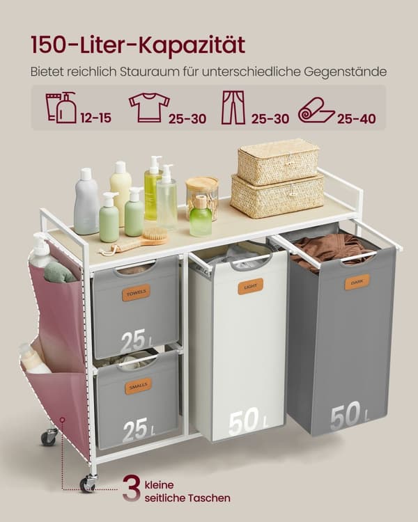 Pesulakori 4 kurssit luonnollinen beige kyyhkysen harmaa kerma valkoinen