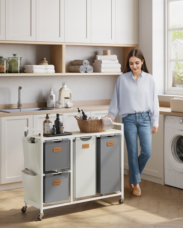 Pesulakori 4 kurssit luonnollinen beige kyyhkysen harmaa kerma valkoinen