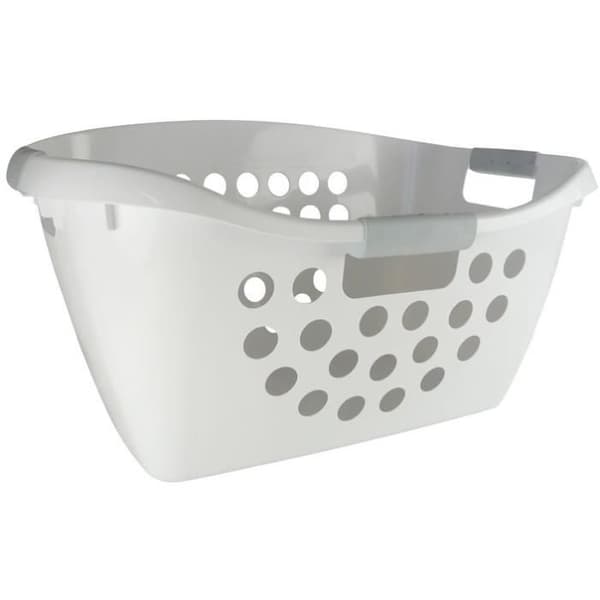 Tvåmaterial tvättkorg 50L - vit