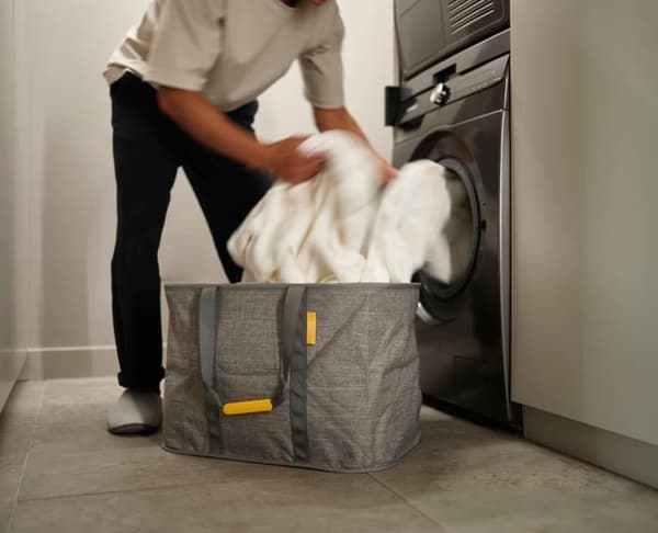 Joseph joseph - 50039 - Hold-All Max Fällbar Tvättkorg 55L, Hållbart Tyg, Vattentålig, Grå