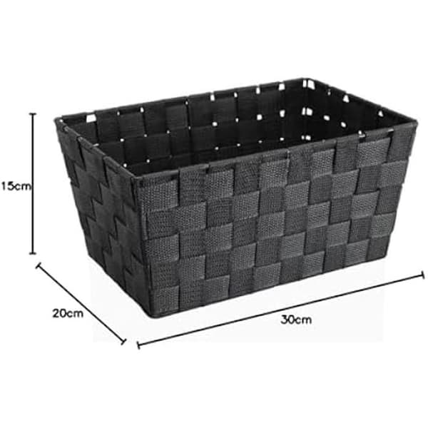 Korg - BIGBUY HOME - Modell S3407644 - Mörkgrå - Textil - 31,5 x 21,5 x 16,5 cm