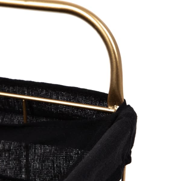 Badeværelse kurv | LORREY | guld med sort materiale | 42x27x49 cm | 870175
