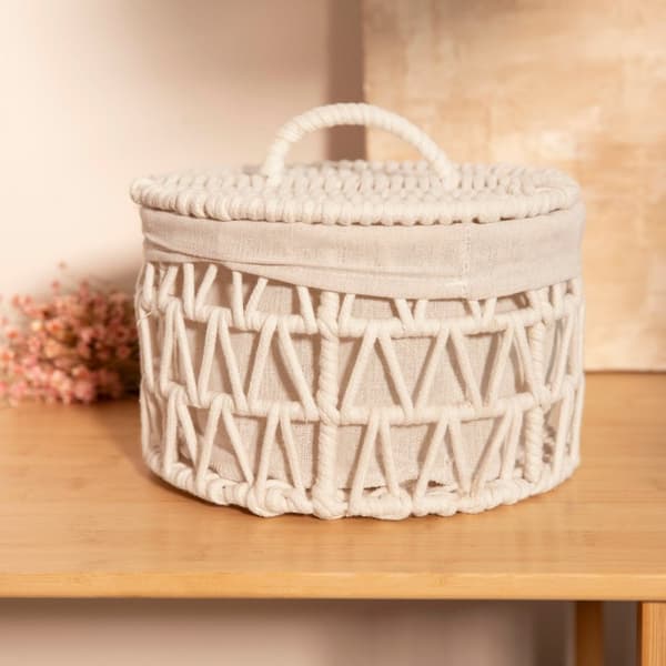 Opbevaringskurv | FLOSSIE | hvid | 23x23x14,5 cm | 878010