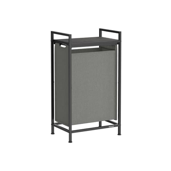 Tvättkorg, Tvättsamlare, 92,5 x 33 x 71 cm, Vintagebrun-Svart.