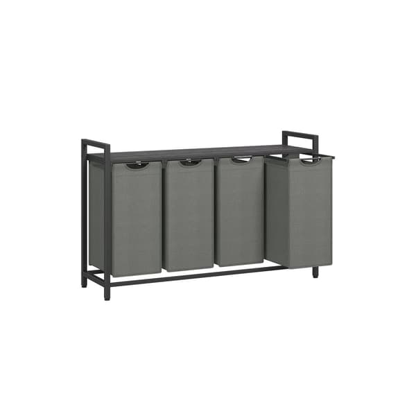 Vasketøjskurv, tøjindsamler, 92,5 x 33 x 71 cm, Sort-Grå