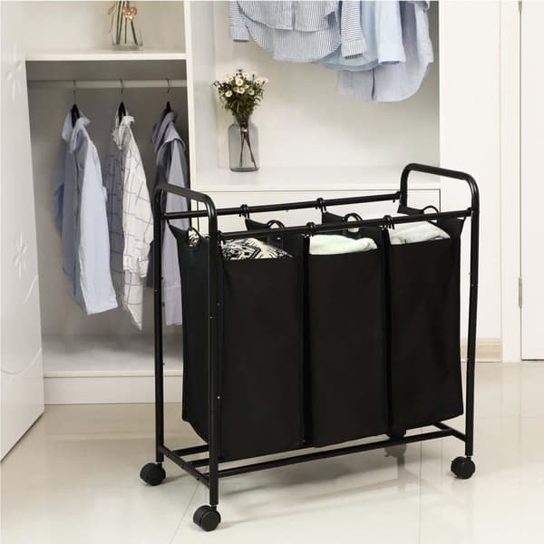Pyykkikorivaunu, SONGMICS LSF003S, 77x41 cm, Beige