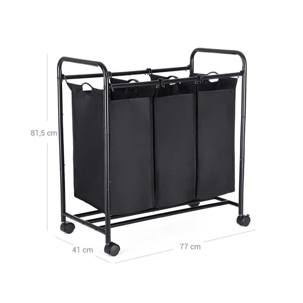 Pyykkikorivaunu, SONGMICS LSF003S, 77x41 cm, Beige