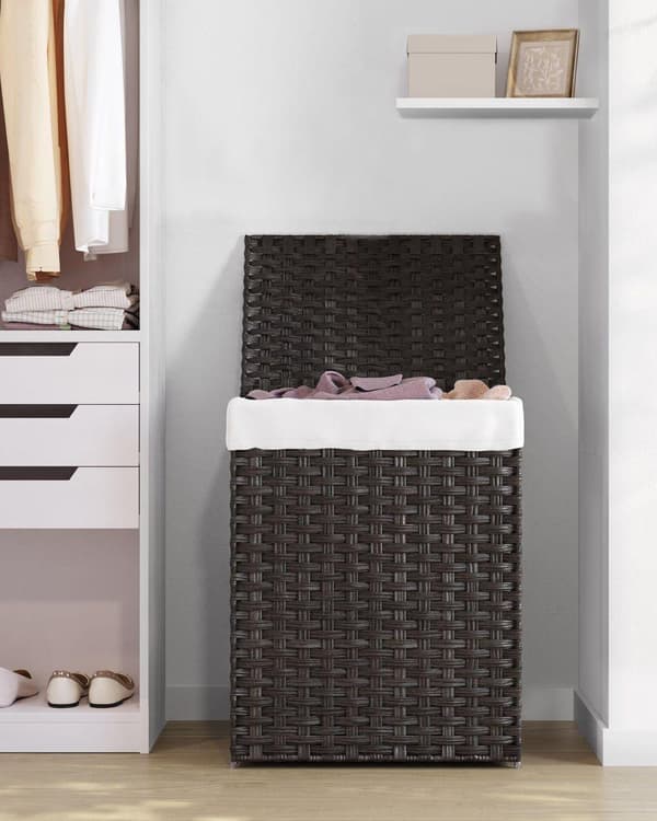 Tvättkorg, SONGMICS LCB51NL, 46x33x60 cm, Svart