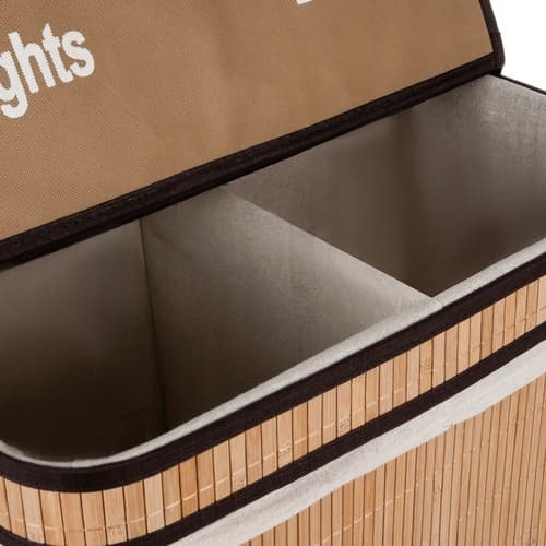 BEMI BAMBU TVÅKAMMAR TVÄTTKORG 100L MED LOCK
