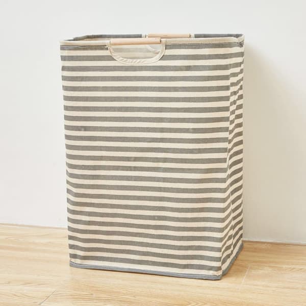Vasketøjskurv med dobbelte håndtag, fritstående opbevaring, 56x40x27 cm, foldbart design, til vaskerum og hjemmebrug