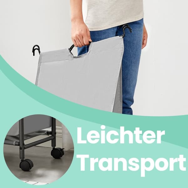 Wasmand op wielen, 4 x 35 L, wasmand met 4 uitneembare waszakken