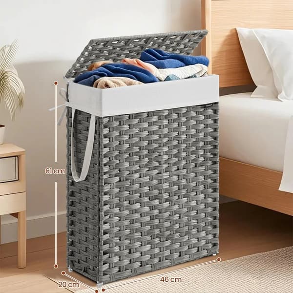 Pesukorin kapea, kankaan keräilijä 55 L, kansi ja kahvat