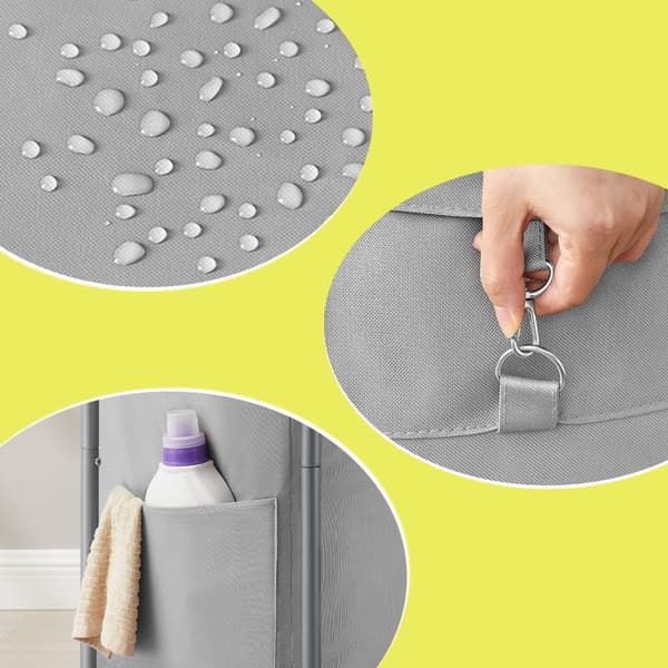 Wasmand op wielen, wasverzamelaar 2 compartimenten, waswagen