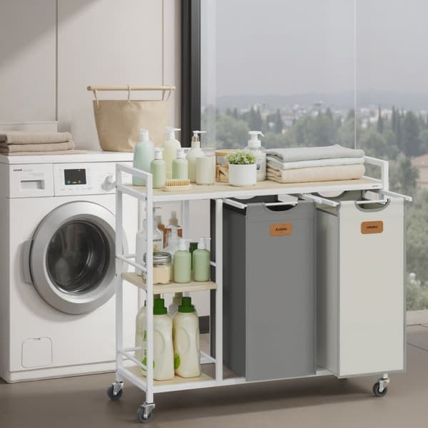 Wasmand 2 compartimenten, wasverzamelaar 100 L, wassorteerder
