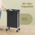 Miniatyrbillede 3 af 6: Vaskeri af kurv på hjul, stofopsamler 2 rum, vasketransport