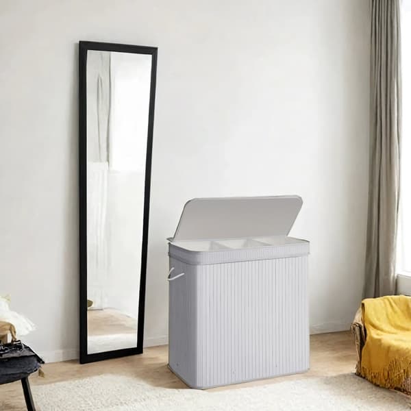 Pyykinkori, SONGMICS LCB063N01, 54,5x34,5x61 cm, valkoinen