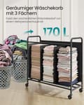 Miniatyrbillede 3 af 6: Vasketøjskurv, SONGMICS RLS210B01, 69x40x91 cm, Sort