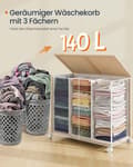 Pikkukuva 5 / 6: Pyykinkori, SONGMICS HOME LCB601N01, 66,5x37,5x65 cm, Beige