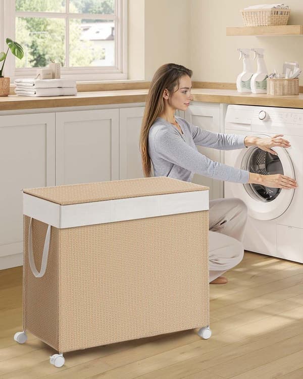 Vasketøjskurv, SONGMICS HOME LCB601N01, 66,5x37,5x65 cm, Beige