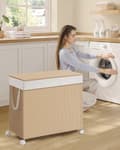 Pikkukuva 2 / 6: Pyykinkori, SONGMICS HOME LCB601N01, 66,5x37,5x65 cm, Beige