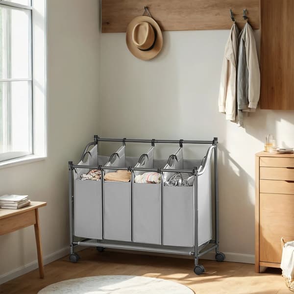 Vasketøjskurv, SONGMICS LSF005, 87,5x38,5x67/81 cm, Sort