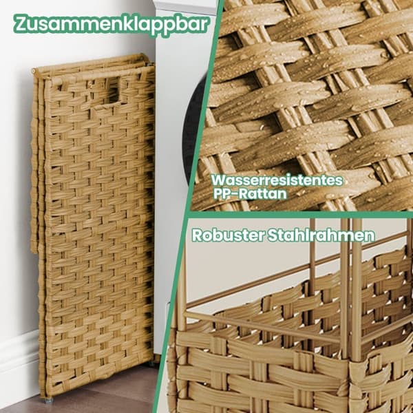 Pyykinkori, SONGMICS LCB164G01, 46x20x61 cm, Keltainen