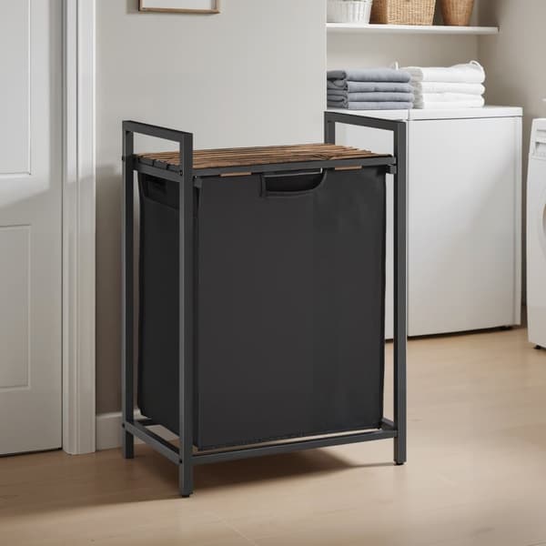 Vasketøjskurv, 2x46 L, Brun-Grå