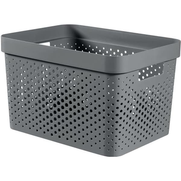 CURVER Infinity Bin 17L Dots - Återvunnen plast - Grå