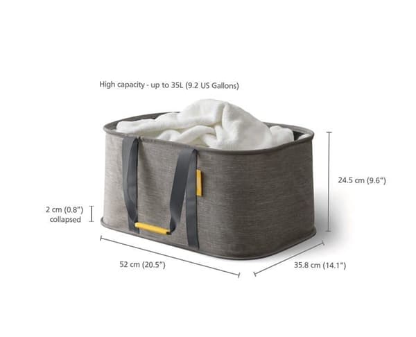 Joseph joseph tvättkorg - 50023 - Hold-All - Vikbar tvättkorg 35L, slitstarkt tyg, fukttålig - Grå
