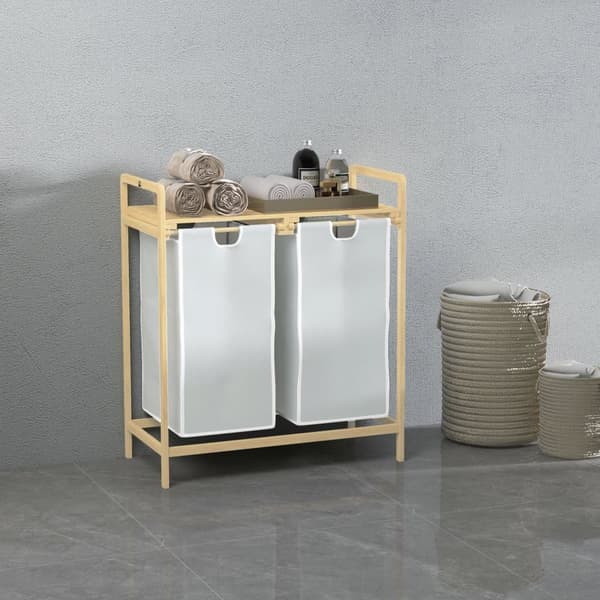 Vasketøjskurv, 63.5x33x73 cm, Creme
