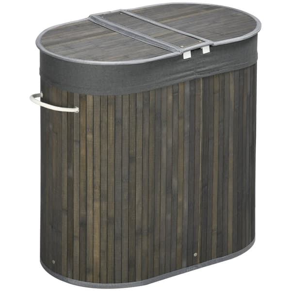 Rootz 100L kludkurv med låg - vaskeri hæmmer - vaskeri - dobbelt sektioner - aftagelig taske - 62,5 cm x 37 cm x 60,5 cm