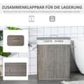 Miniatyrbild 5 av 10: Rootz 100L Tvättkorg - Tvätt Hamper - Klädsorterare - Washable Bag - 52x32x63cm - Bambu, polyester, bomull, metall - grå
