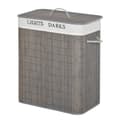 Miniatyrbild 1 av 10: Rootz 100L Tvättkorg - Tvätt Hamper - Klädsorterare - Washable Bag - 52x32x63cm - Bambu, polyester, bomull, metall - grå
